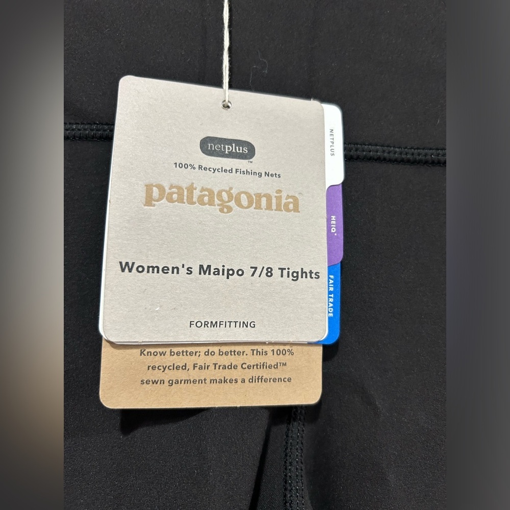 Patagonia Women's L Large Maipo 7/8 Leggings Black NWT New Center-back pocket - Picture 5 of 6